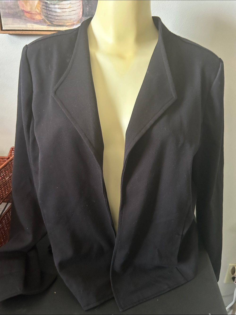 Christopher & Banks Black Open-Front Blazer
